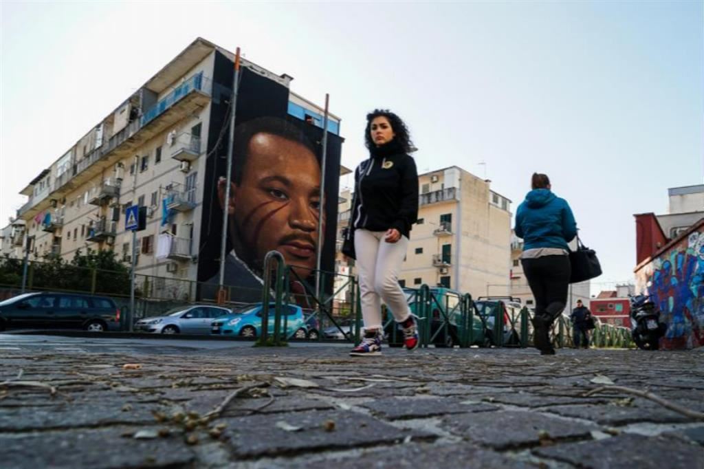 A Barra, periferia Est di Napoli, il murale dedicato a Martin Luther King