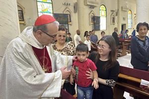 Il cardinale Pizzaballa a Pentecoste nella parrocchia della Sacra Famiglia
