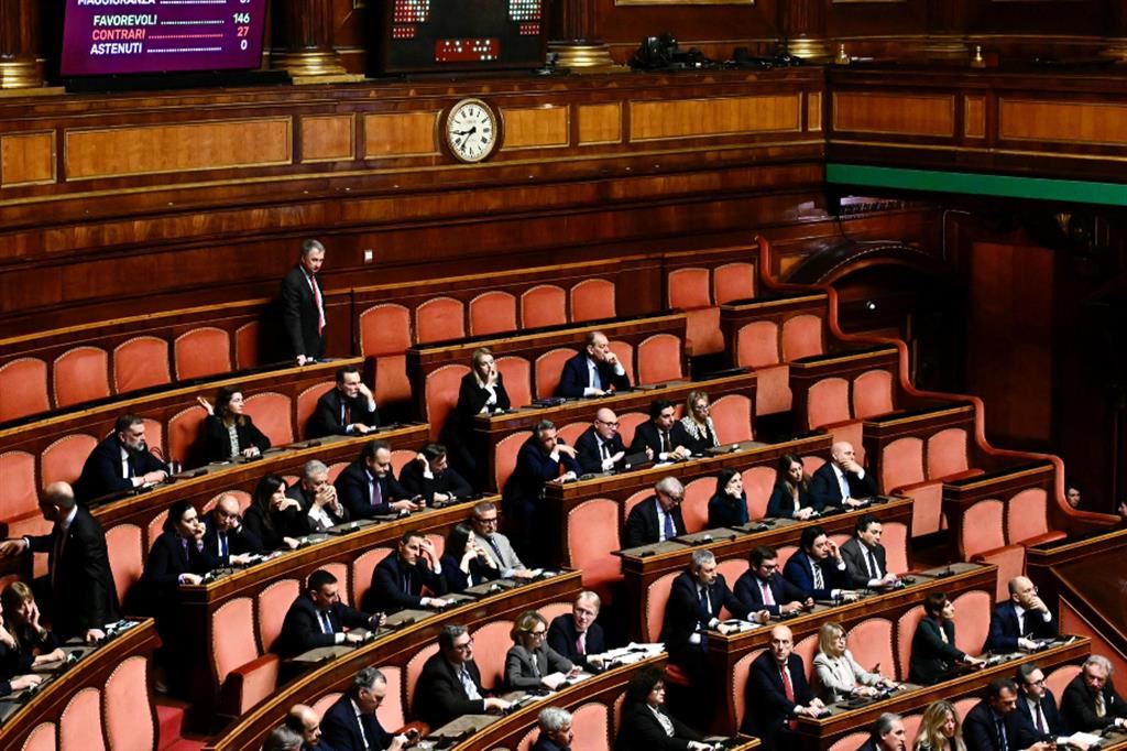 L'aula del Senato, il ramo del Parlamento chiamato a discutere di una legge sul fine vita