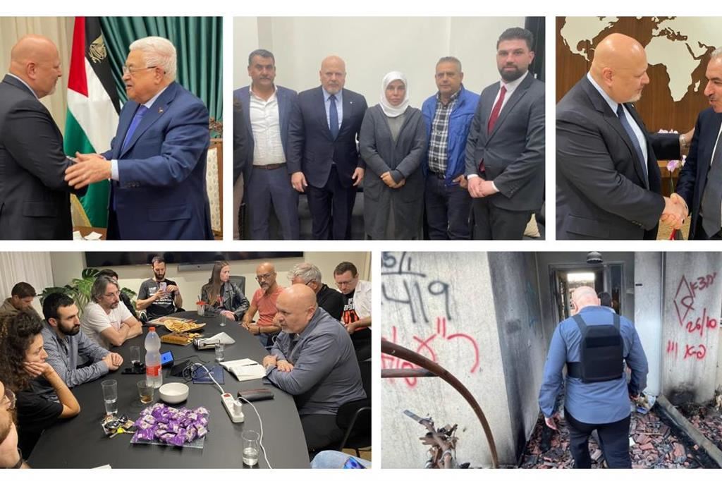 Alcuni momenti della visita del procuratore Khan in Israele e Cisgiordania (Dicembre 2023)