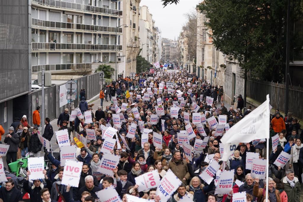 Un momento della Marcia per la vita di domenica scorsa a Parigi