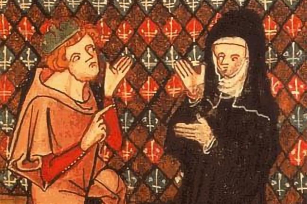 Abelardo ed Eloisa in una miniatura del XIV secolo